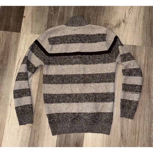 Silver Needle Striped Full-Zip Cardigan Sweater L - Picture 5 of 7